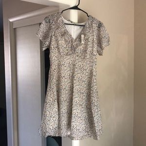 Madewell Silk Ruffle Neck Mini Dress